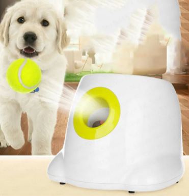 Automatic dog ball launcher side angle view